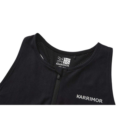 Black - Side - Karrimor Womens-Ladies Quarter Zip Gym Tank Top