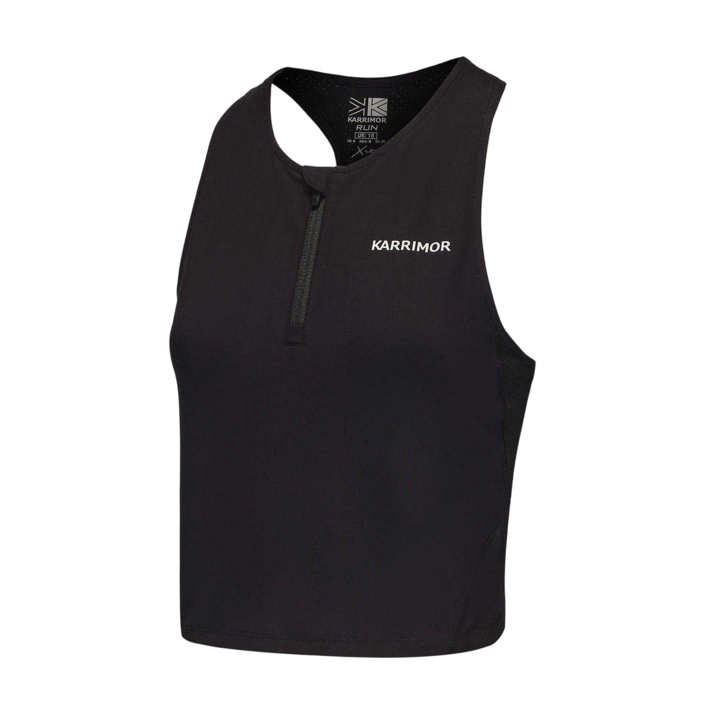 Black - Lifestyle - Karrimor Womens-Ladies Quarter Zip Gym Tank Top
