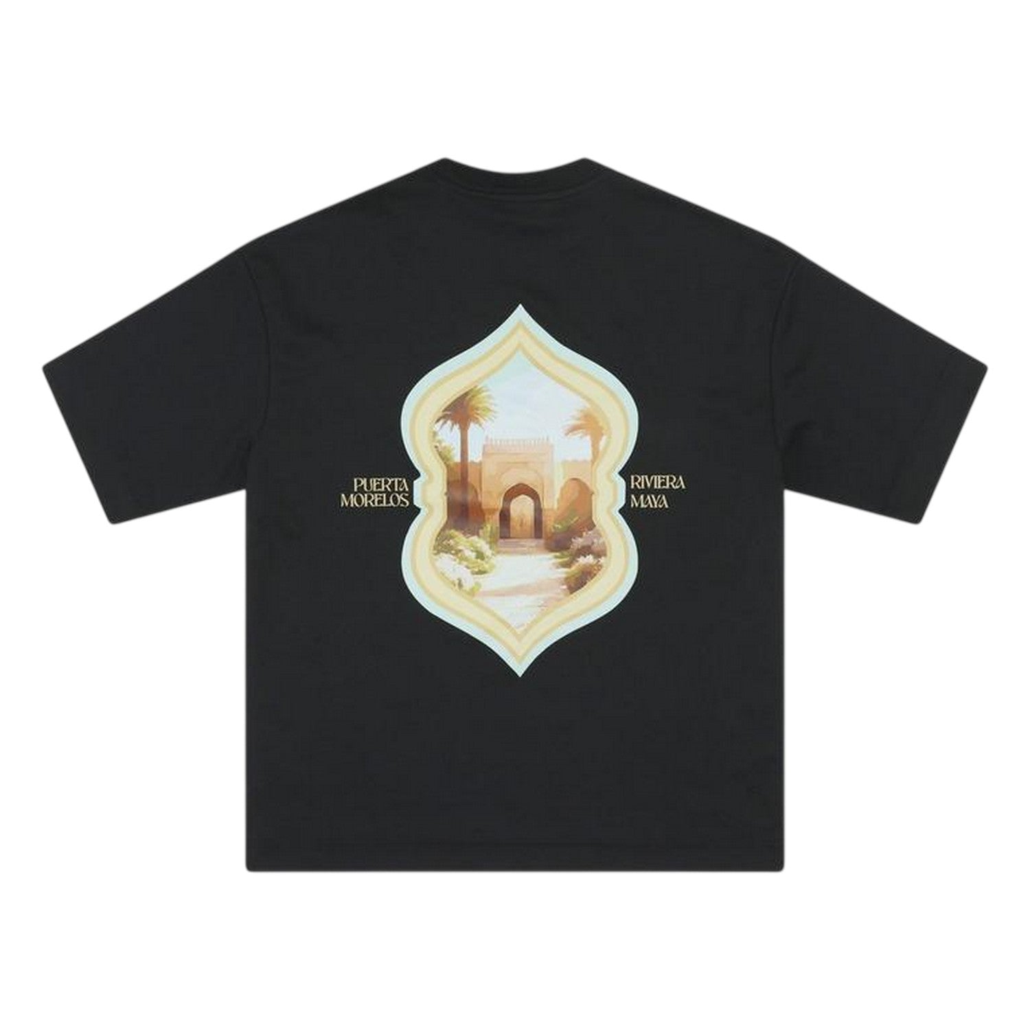 Black - Back - Rose London Mens Morelos Crew Neck Oversized T-Shirt