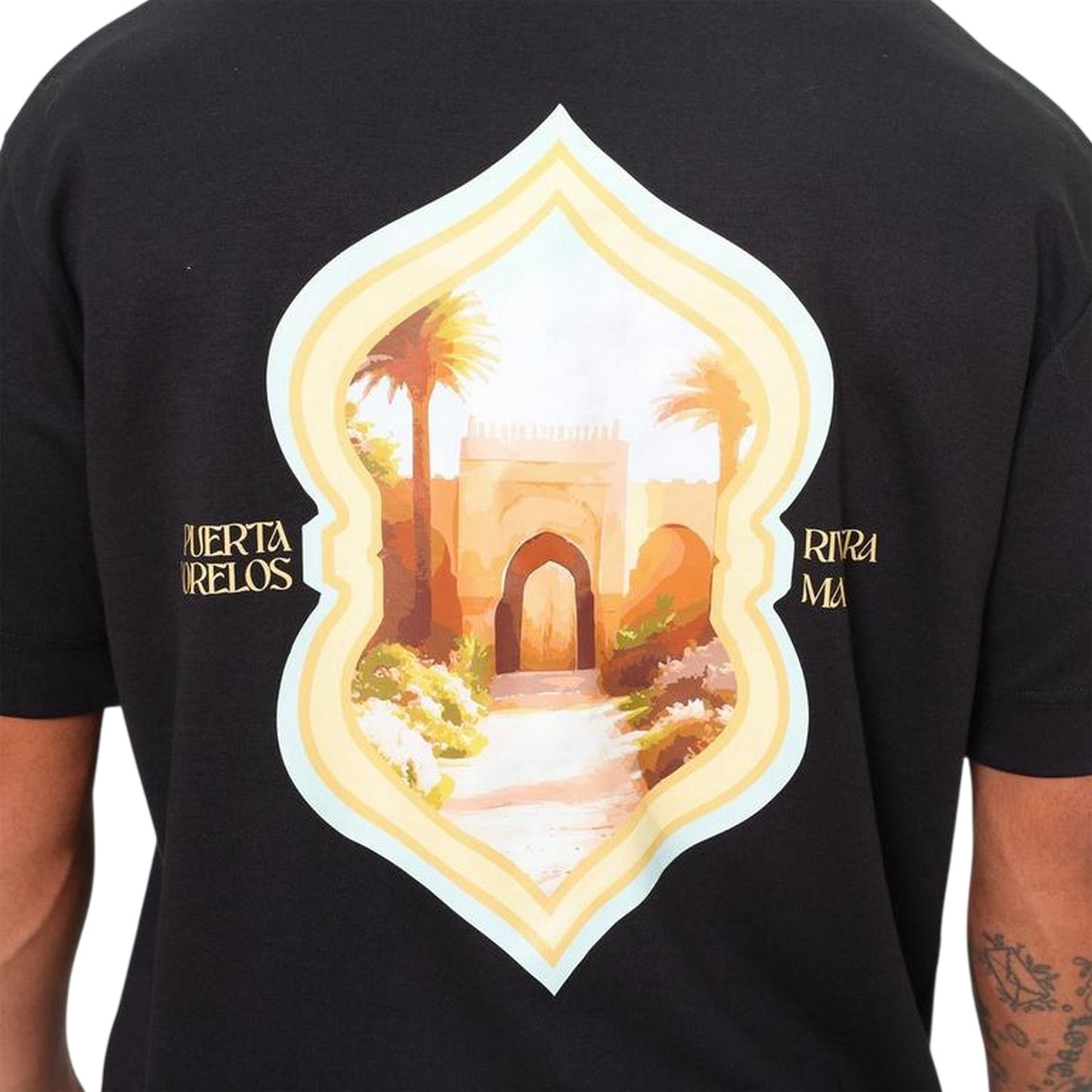Black - Side - Rose London Mens Morelos Crew Neck Oversized T-Shirt