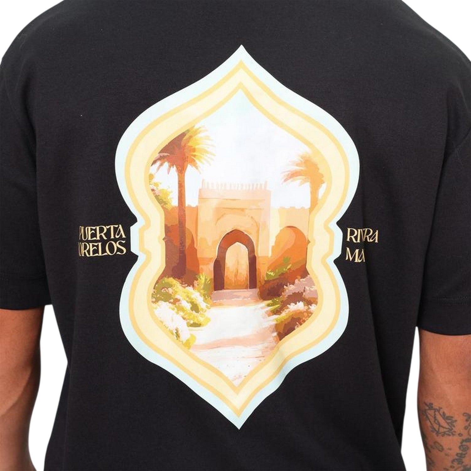 Black - Side - Rose London Mens Morelos Crew Neck Oversized T-Shirt