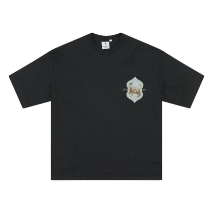 Black - Front - Rose London Mens Morelos Crew Neck Oversized T-Shirt