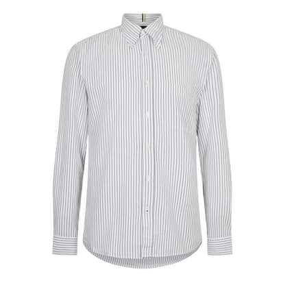 White - Front - Boss Mens S-Roan Oxford Long-Sleeved Button-Down Shirt