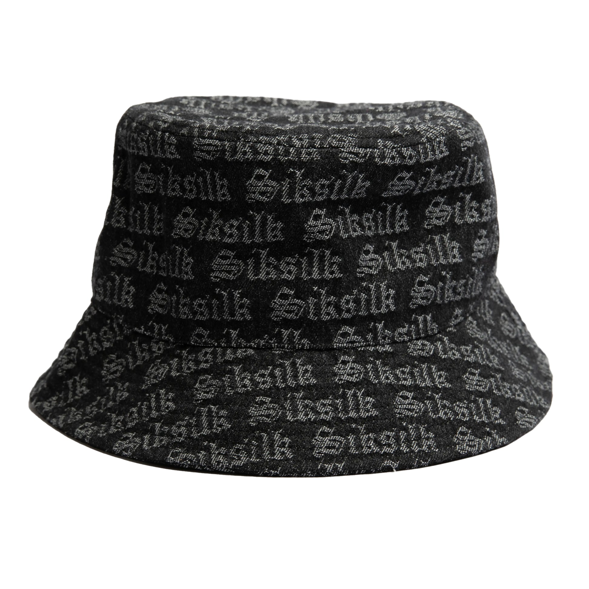 Black - Front - SikSilk Jacquard Denim Bucket Hat