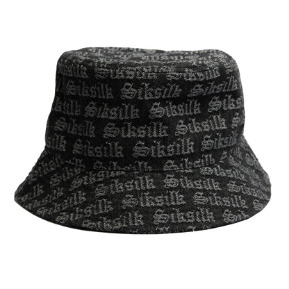 Black - Front - SikSilk Jacquard Denim Bucket Hat