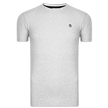 Grey - Front - Timberland Mens River Embroidered Crew Neck T-Shirt