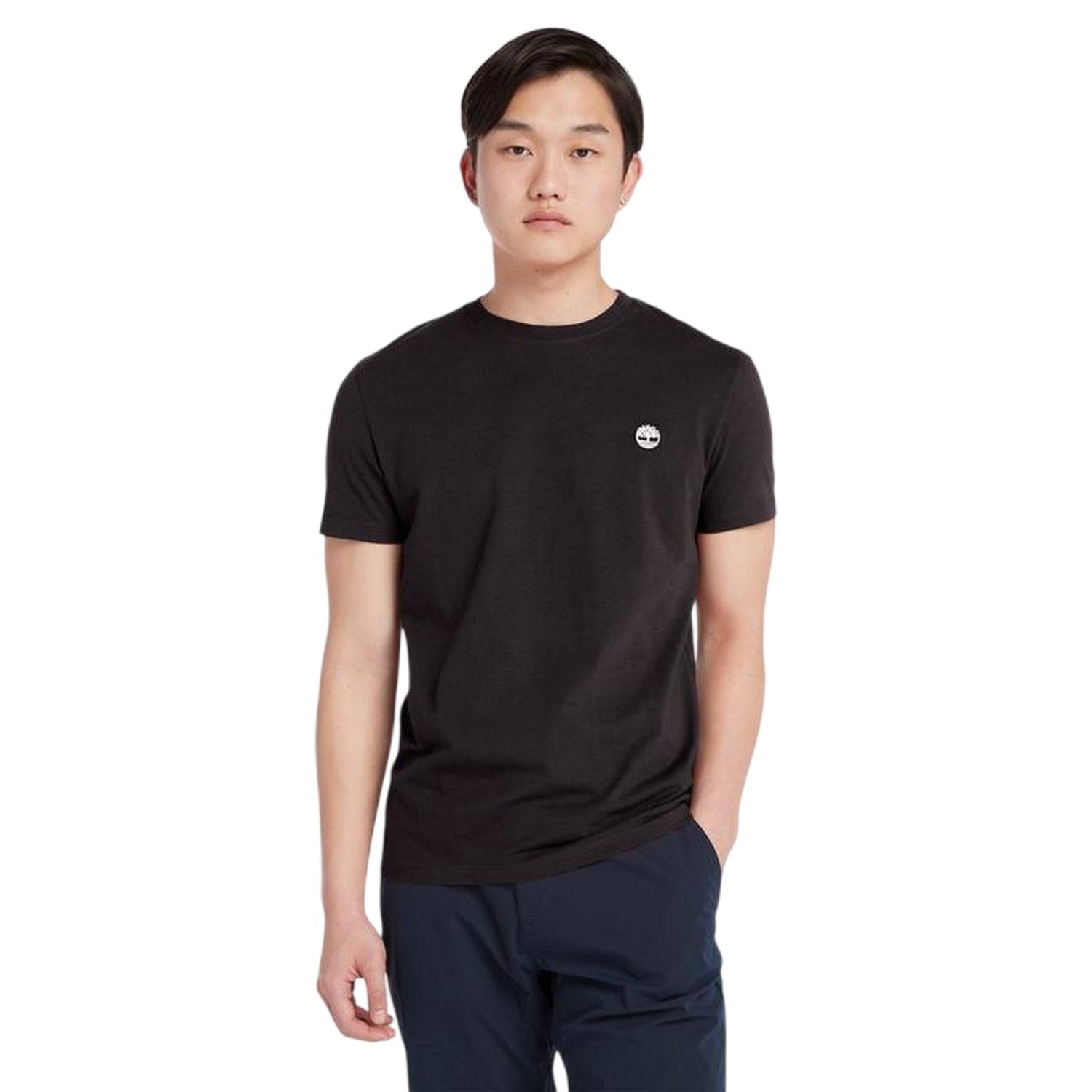 Black - Side - Timberland Mens River Embroidered Crew Neck T-Shirt