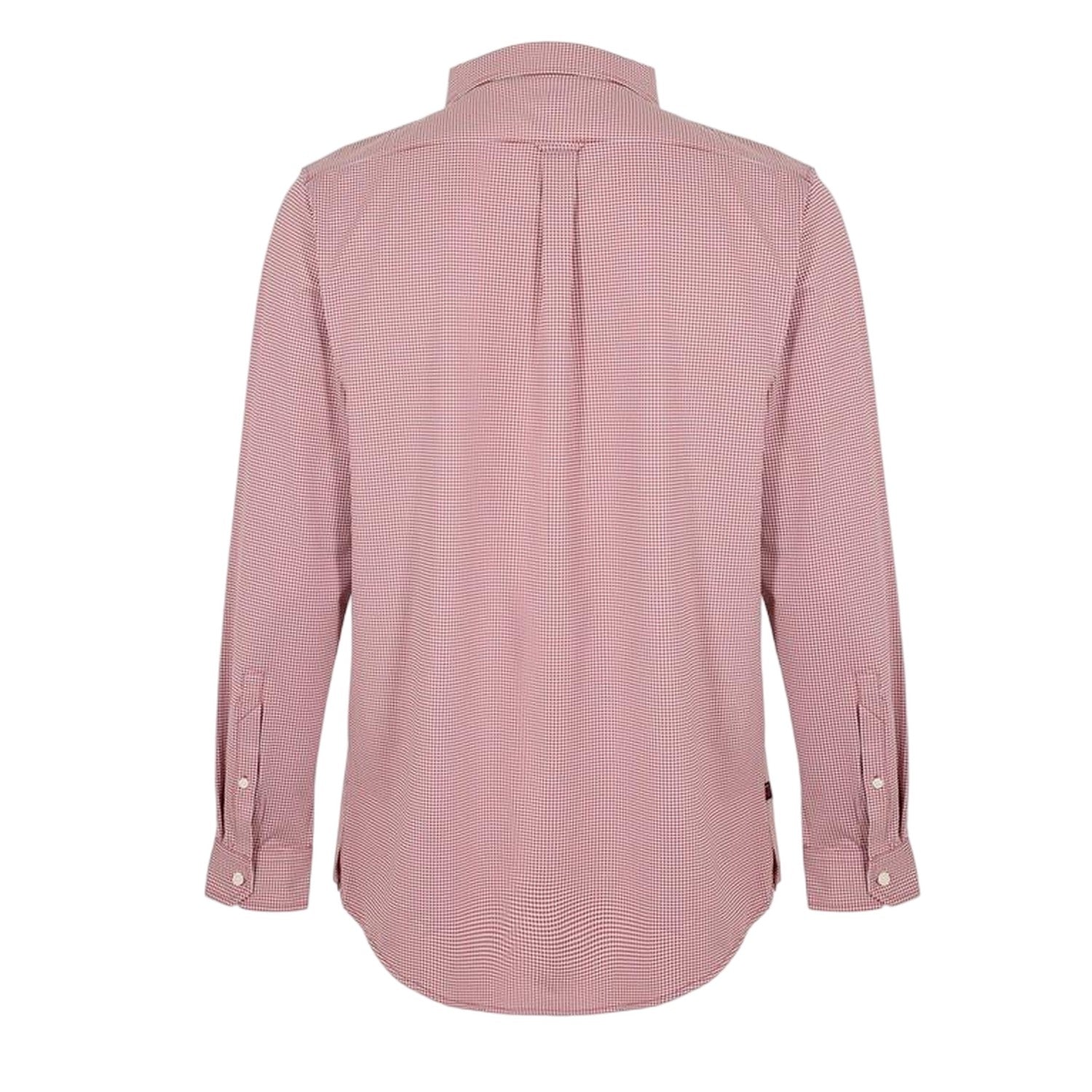 Dark Pink - Back - Musto Mens Effortless Checked Tailored Button-Down Shirt
