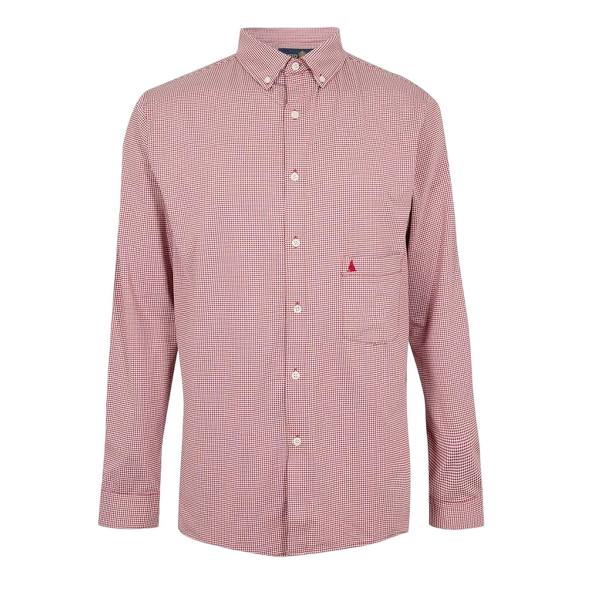 Dark Pink - Front - Musto Mens Effortless Checked Tailored Button-Down Shirt