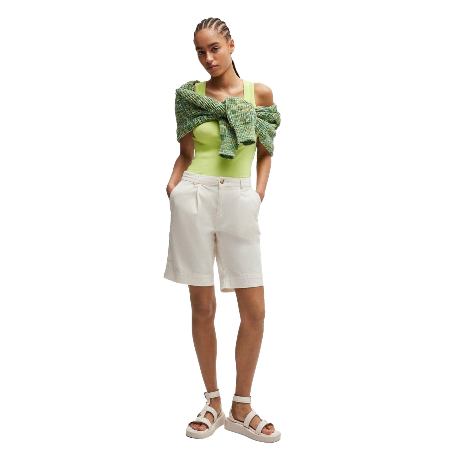 Green - Lifestyle - Boss Womens-Ladies C_Ematite Slim Tank Top
