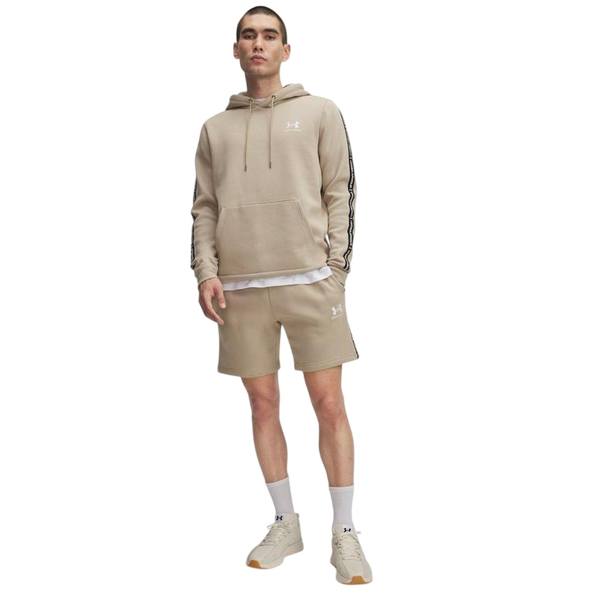Marine OD Green - Lifestyle - Under Armour Mens Icon Fleece Taped Sweat Shorts