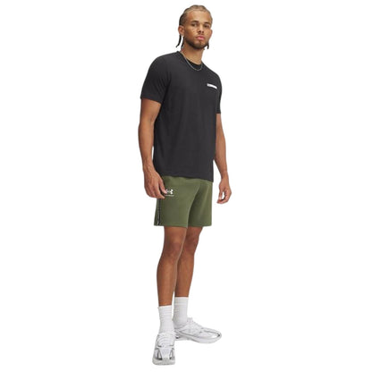Khaki - Lifestyle - Under Armour Mens Icon Fleece Taped Sweat Shorts
