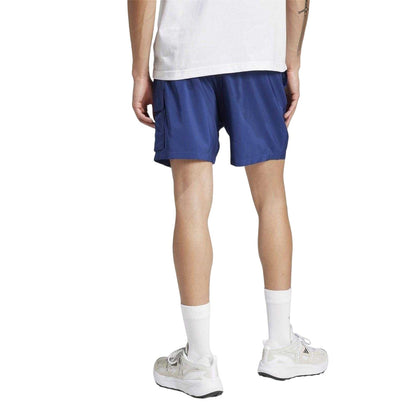 Dark Blue-White - Back - Adidas Mens Essentials Relaxed Fit Cargo Shorts