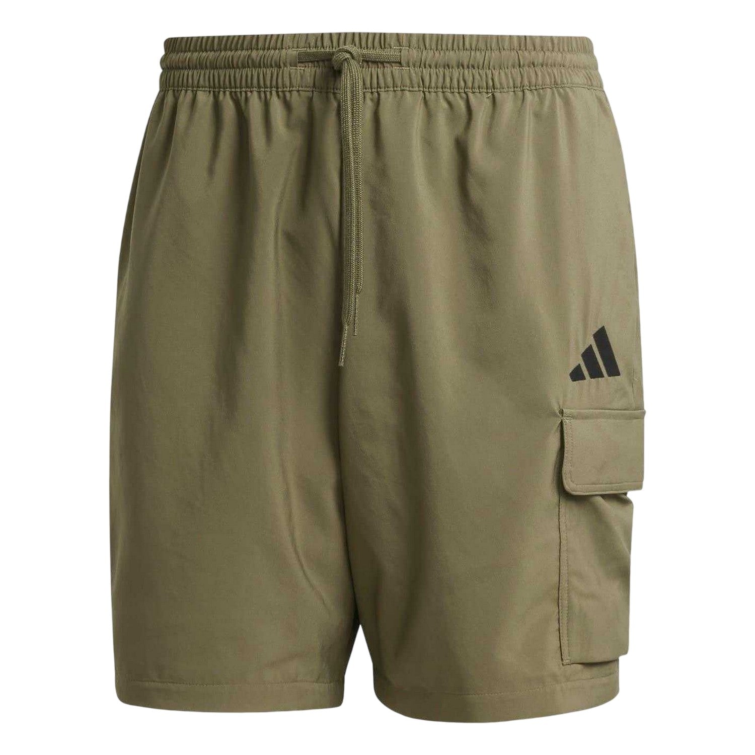 Olive-Black - Front - Adidas Mens Essentials Relaxed Fit Cargo Shorts