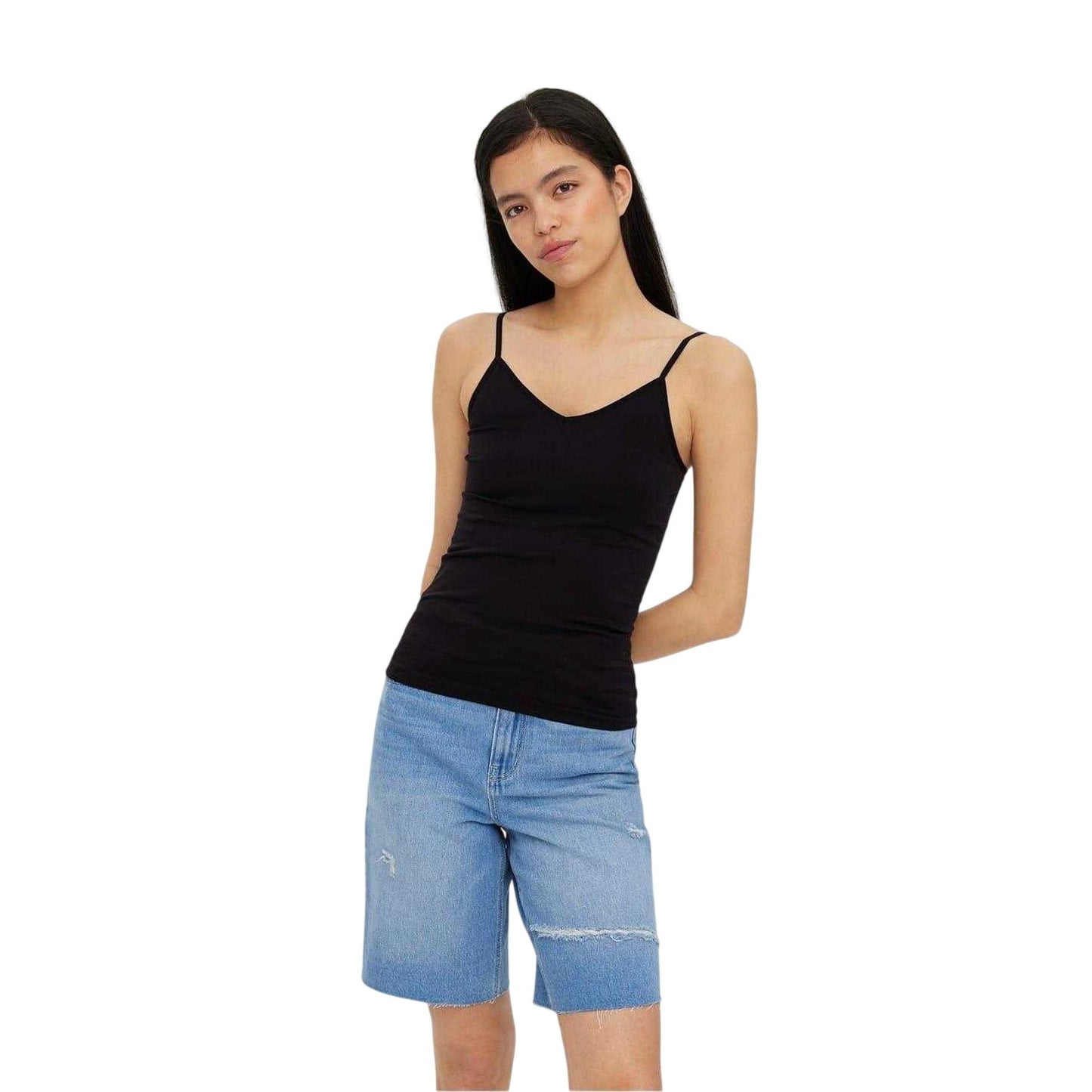 Black - Lifestyle - Vero Moda Womens-Ladies Jackie Polyamide Strappy Tank Top