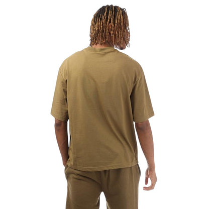 Olive - Back - Hype Mens Signature Logo Oversized T-Shirt