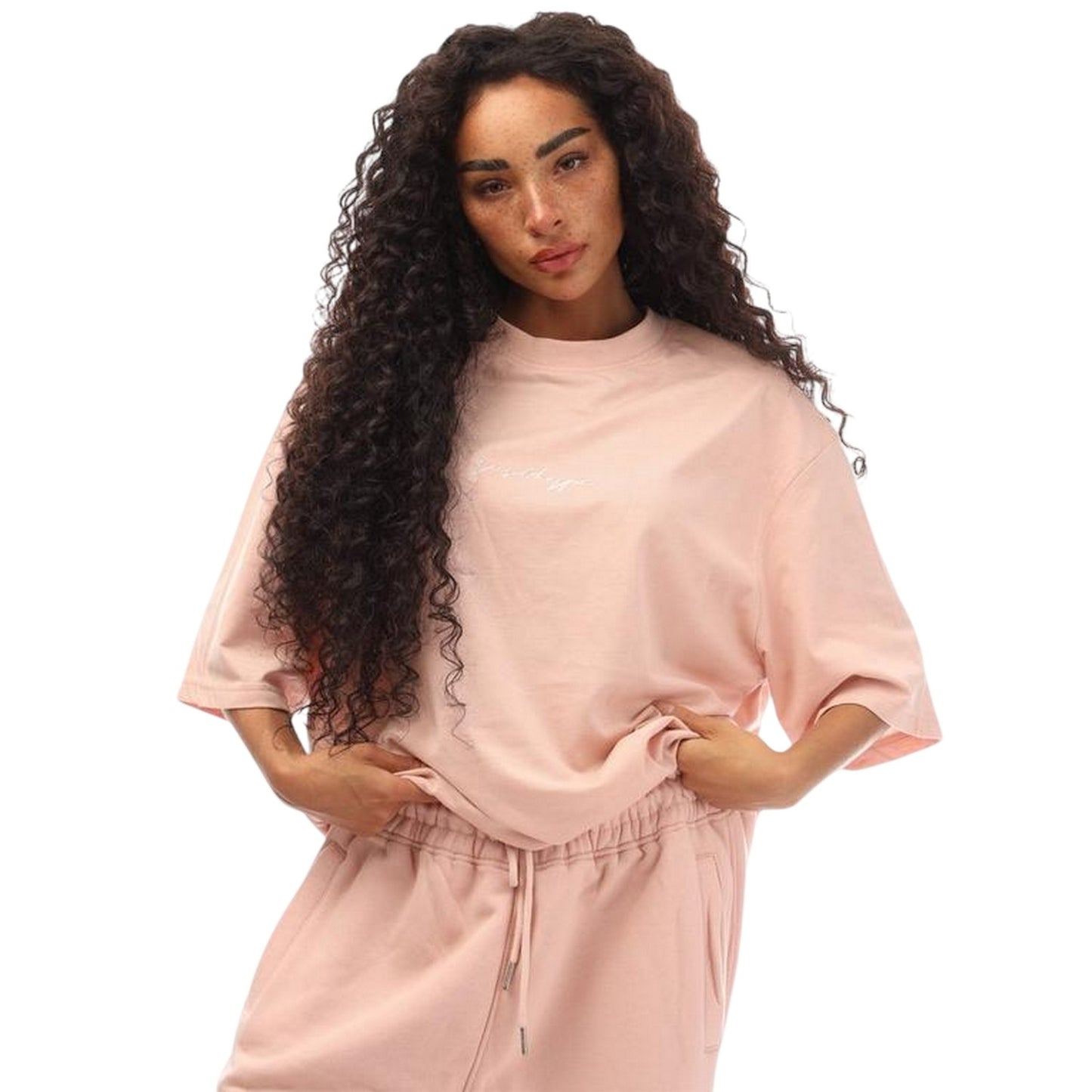 Pink - Lifestyle - Hype Mens Signature Logo Oversized T-Shirt