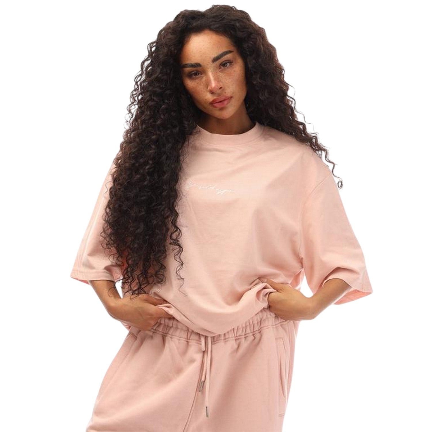 Pink - Lifestyle - Hype Mens Signature Logo Oversized T-Shirt