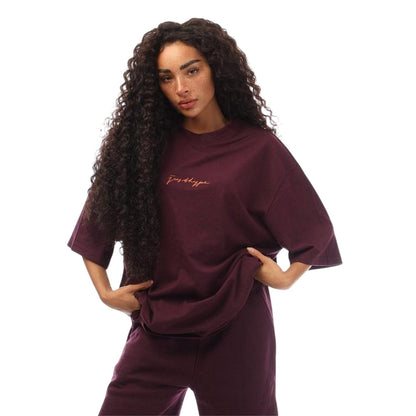 Purple - Lifestyle - Hype Mens Signature Logo Oversized T-Shirt