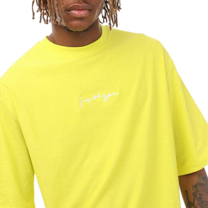 Lime - Side - Hype Mens Signature Logo Oversized T-Shirt