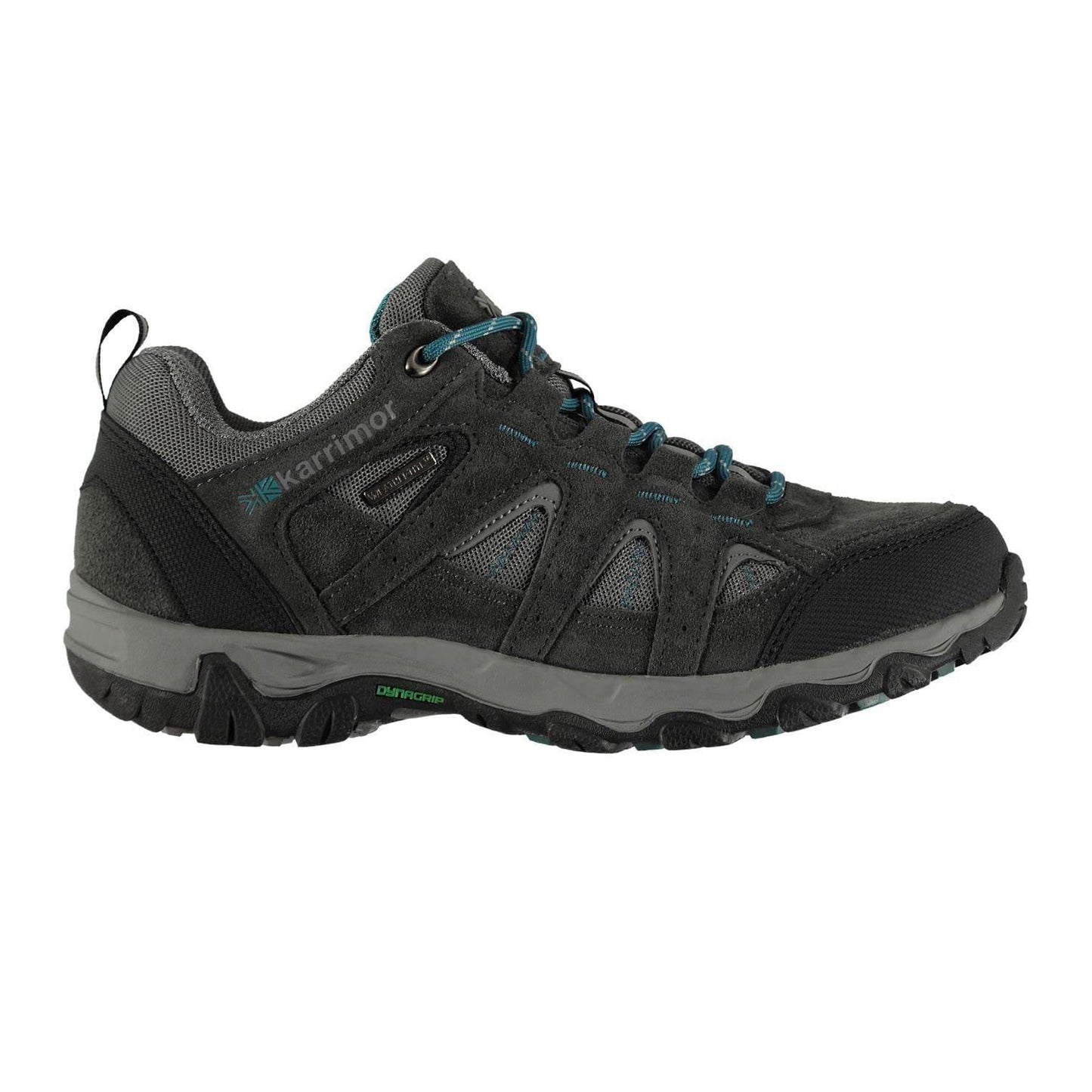 Grey-Teal - Front - Karrimor Childrens-Kids Mount Leather Waterproof Walking Shoes