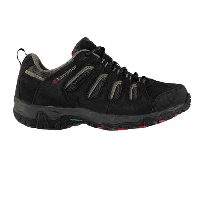 Black-Red - Front - Karrimor Childrens-Kids Mount Leather Waterproof Walking Shoes