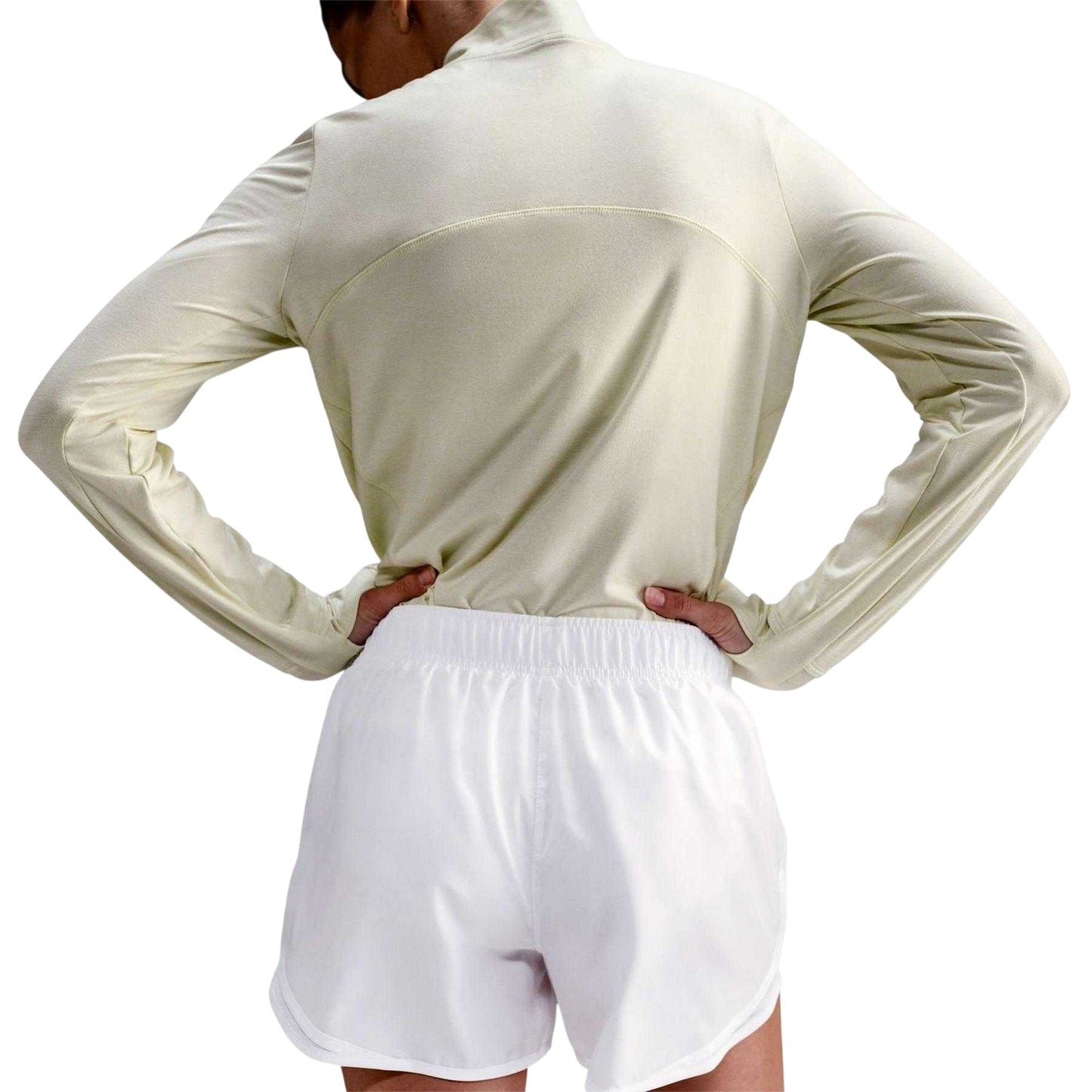 White - Back - Nike Womens-Ladies Tempo Dri-FIT Mid Rise Running Shorts