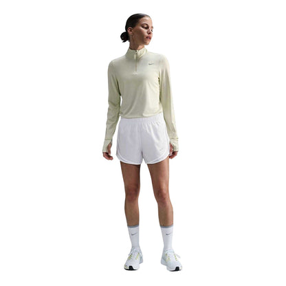 White - Side - Nike Womens-Ladies Tempo Dri-FIT Mid Rise Running Shorts