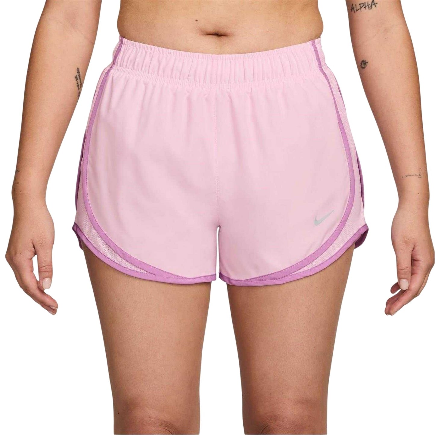 Pink Foam - Front - Nike Womens-Ladies Tempo Dri-FIT Mid Rise Running Shorts