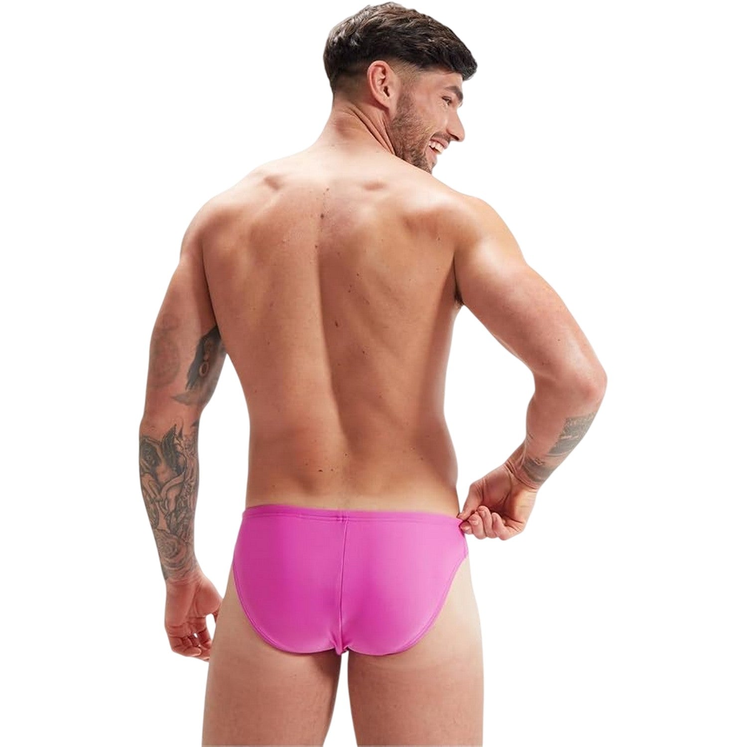 Purple - Back - Speedo Mens Solar Swim Briefs