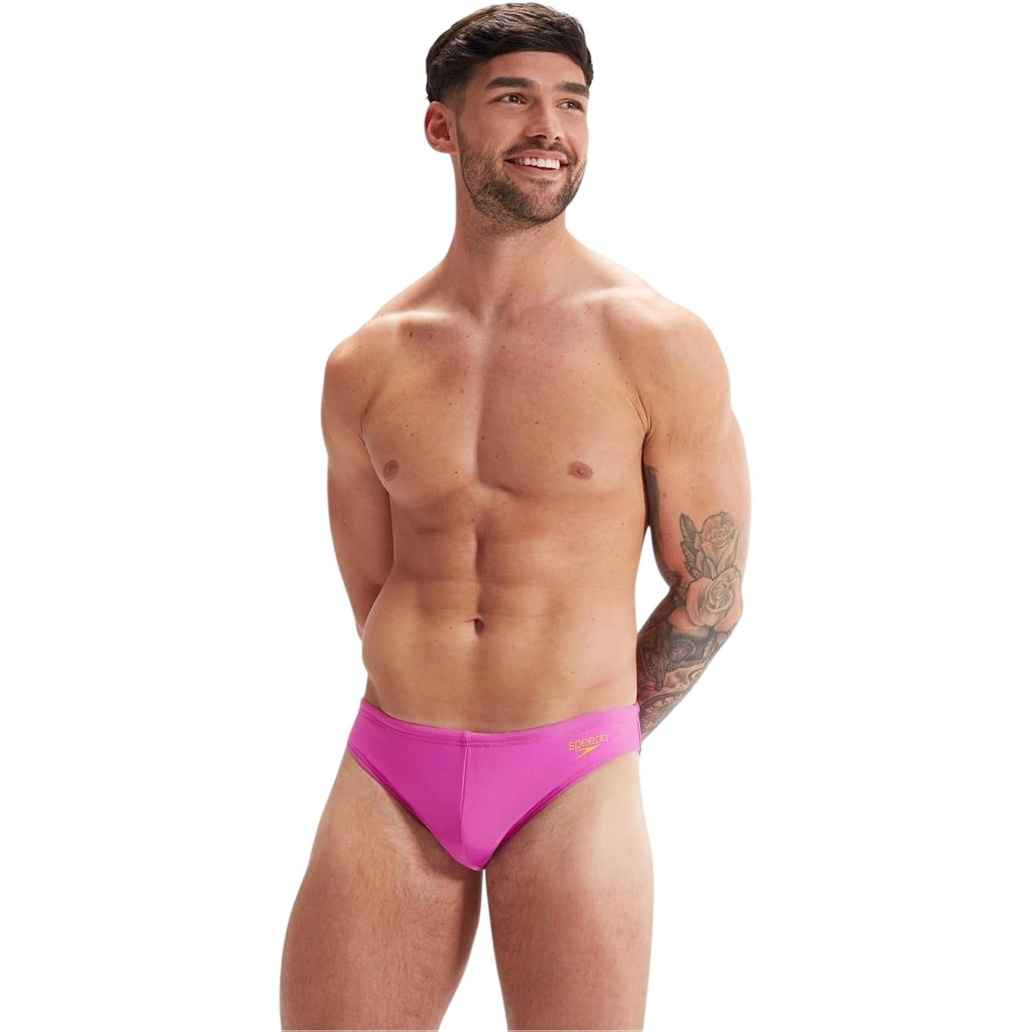 Purple - Side - Speedo Mens Solar Swim Briefs