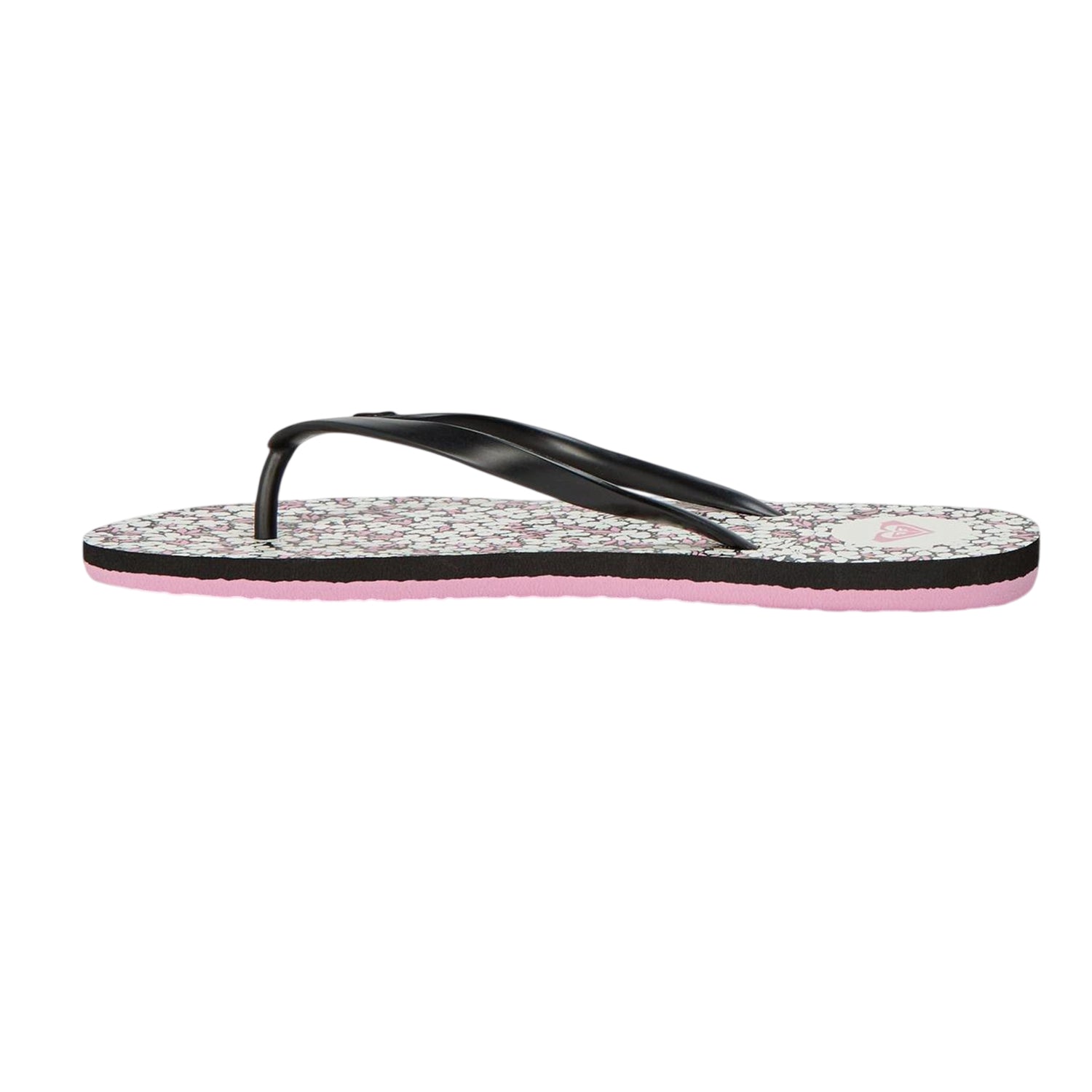 Black-White - Back - Roxy Womens-Ladies Open Toe Beach Flat Flip Flops