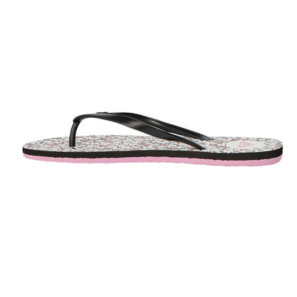 Black-White - Back - Roxy Womens-Ladies Open Toe Beach Flat Flip Flops