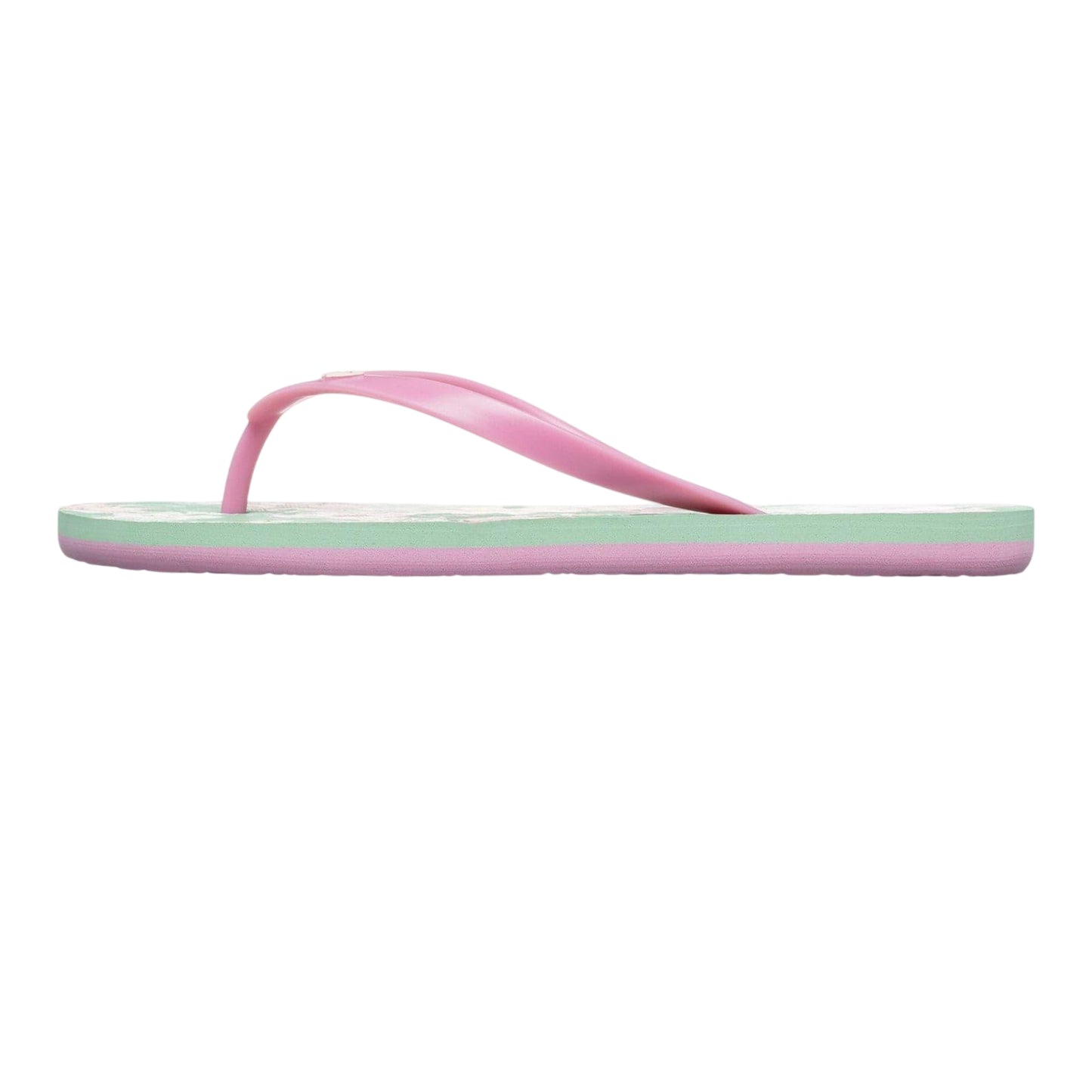 Green-Pink - Back - Roxy Womens-Ladies Open Toe Beach Flat Flip Flops