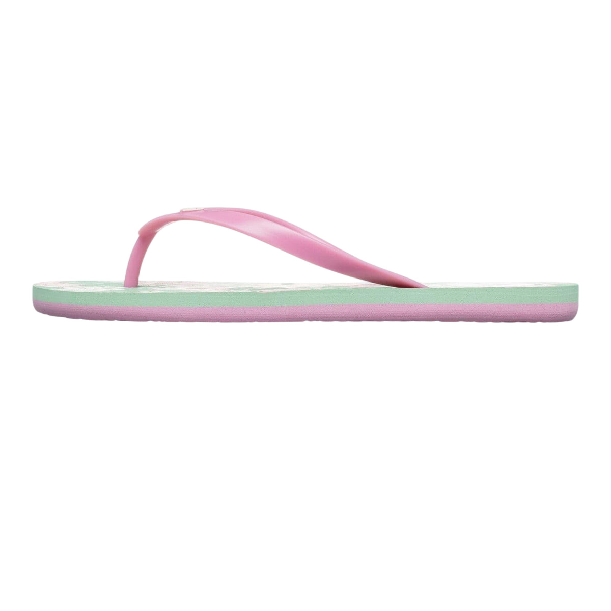 Green-Pink - Back - Roxy Womens-Ladies Open Toe Beach Flat Flip Flops