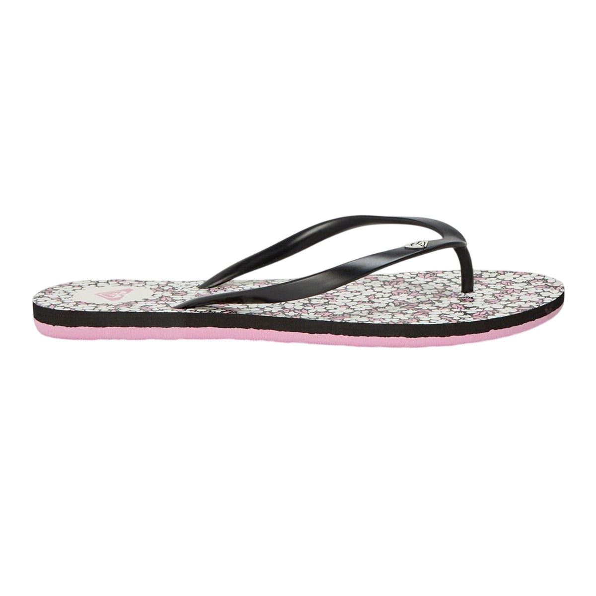Black-White - Front - Roxy Womens-Ladies Open Toe Beach Flat Flip Flops