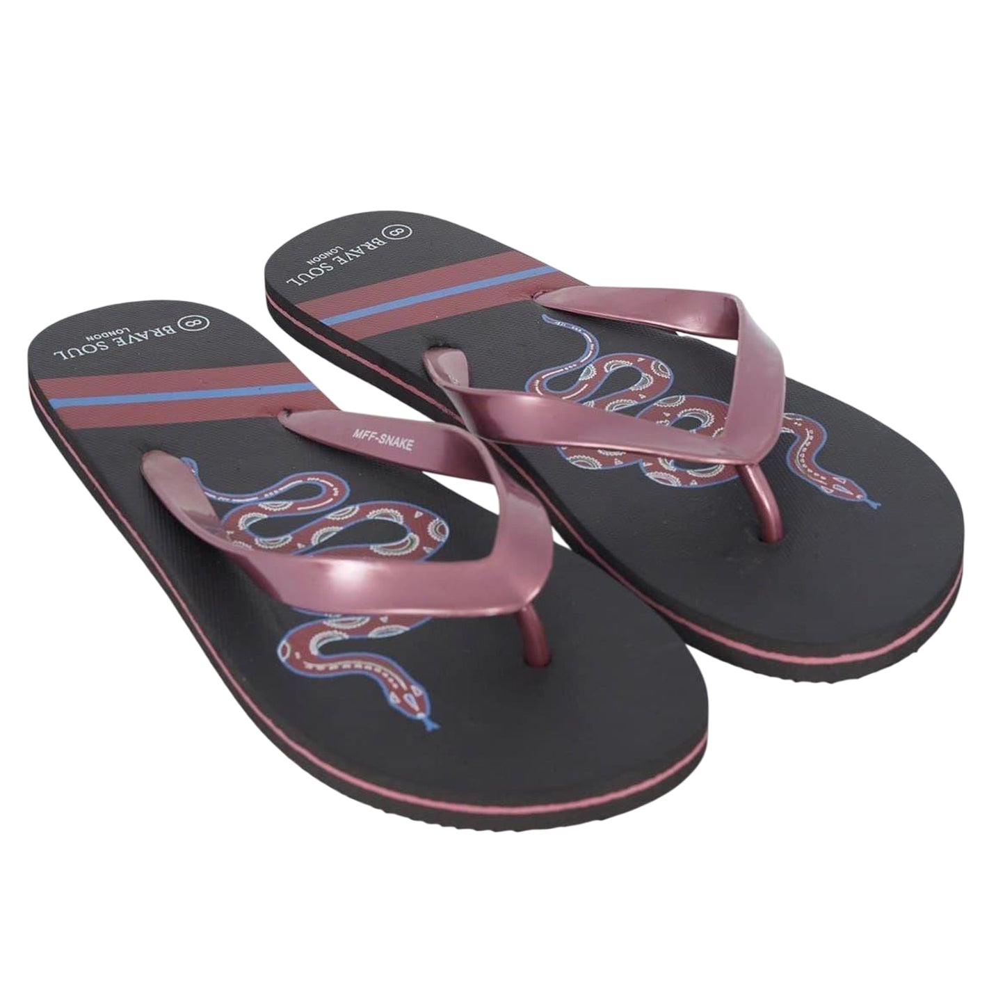 Black - Side - Brave Soul Mens Flip Flops