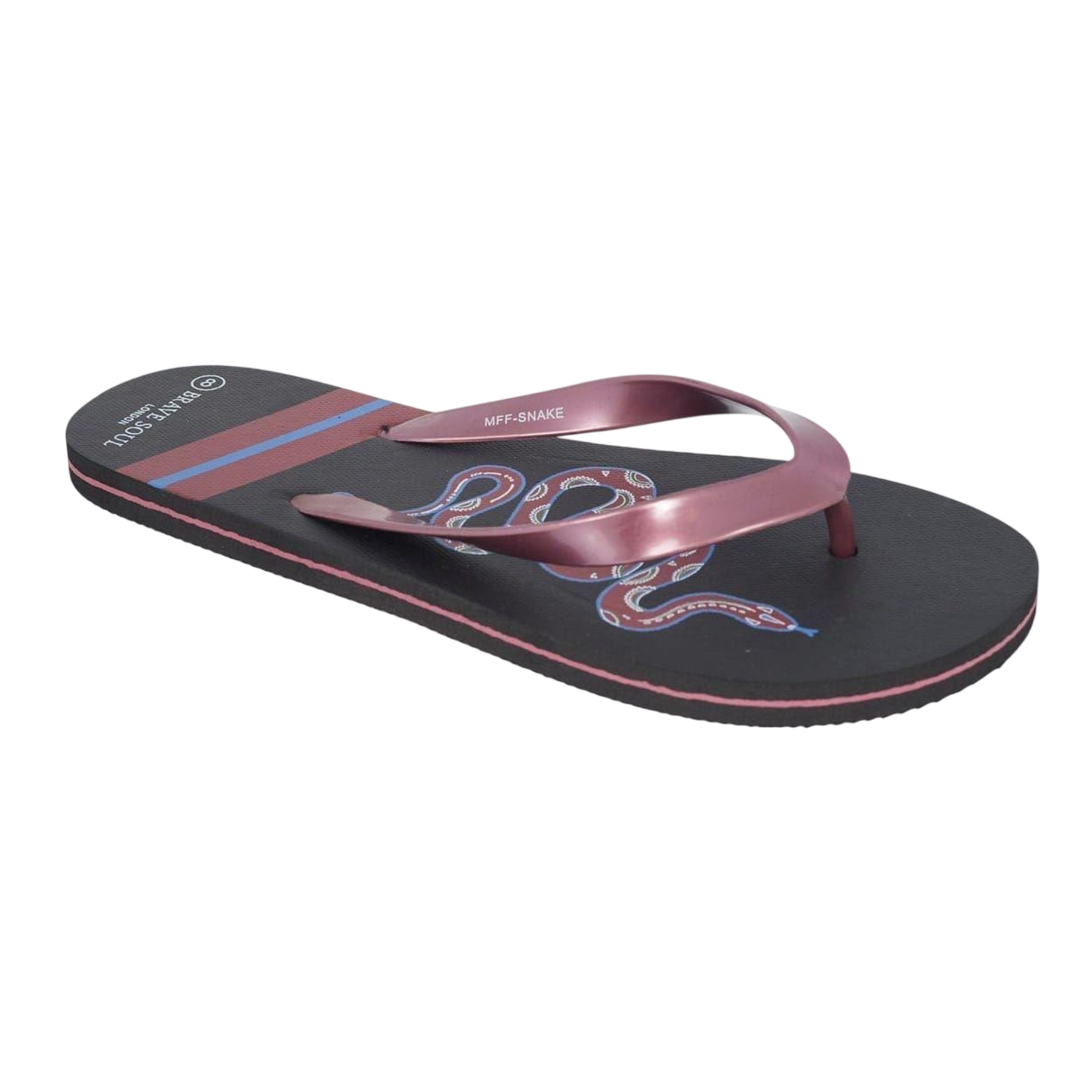 Black - Front - Brave Soul Mens Flip Flops