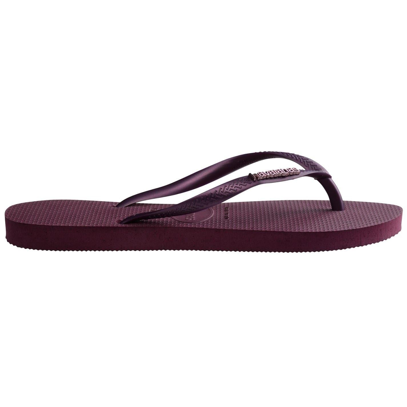 Purple - Front - Havaianas Womens-Ladies Slim Flip Flops