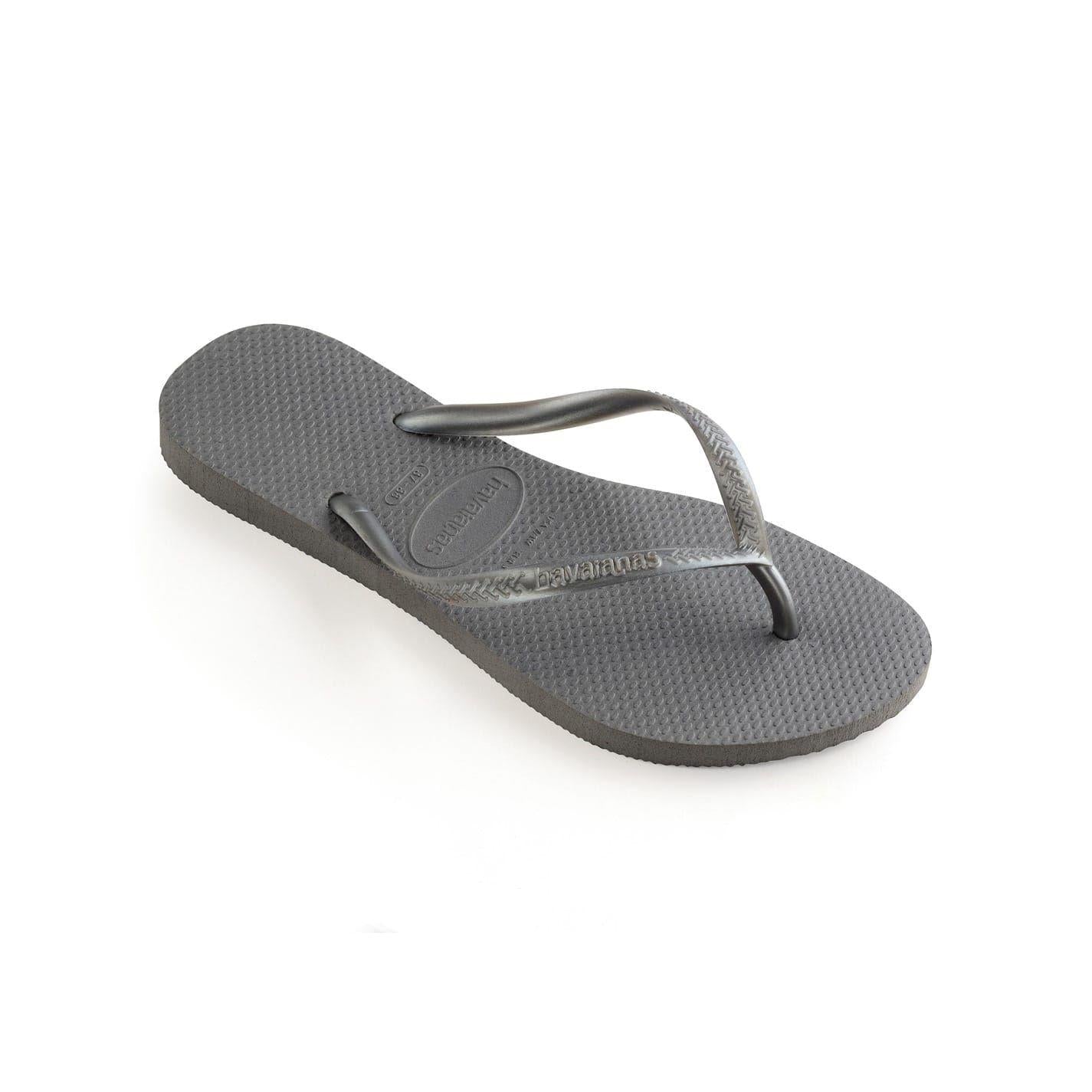 Steel Grey - Back - Havaianas Womens-Ladies Slim Flip Flops