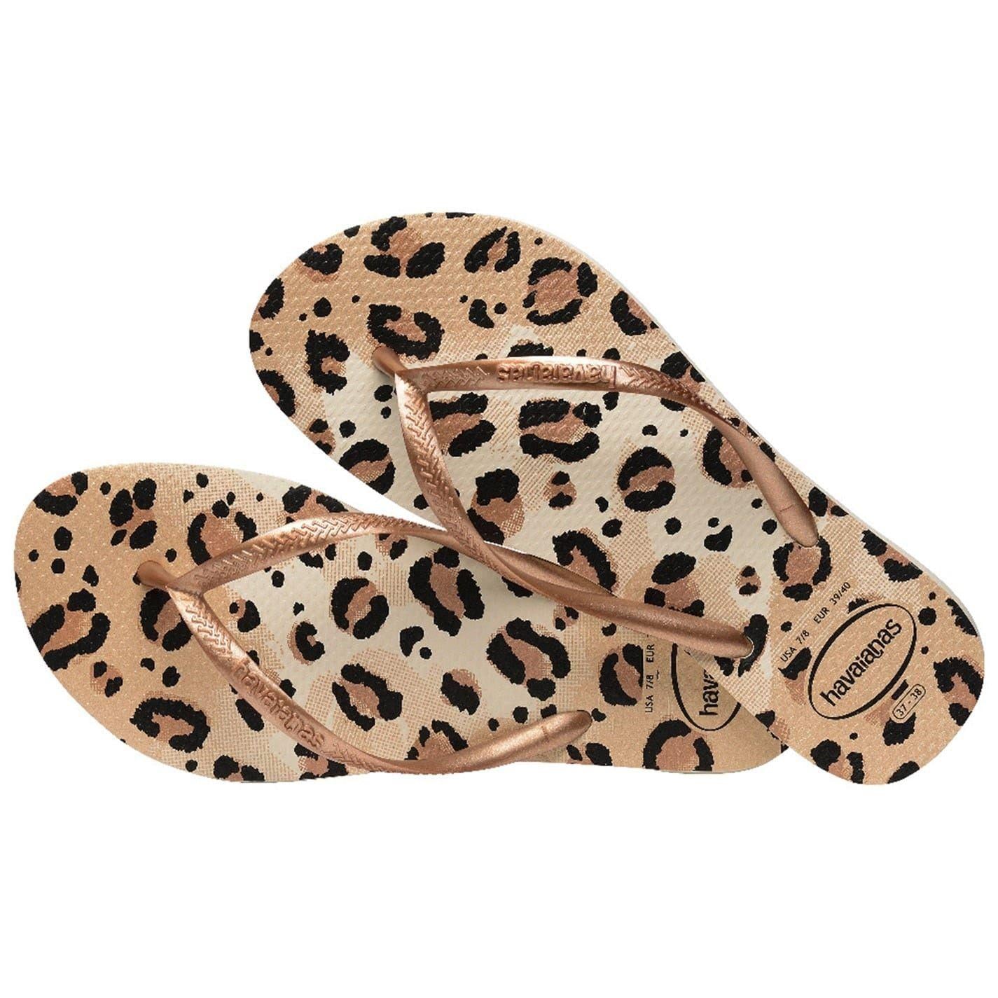 Sand-Leopard - Lifestyle - Havaianas Womens-Ladies Slim Flip Flops