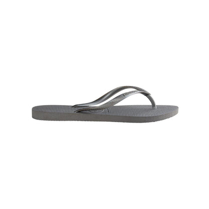 Steel Grey - Front - Havaianas Womens-Ladies Slim Flip Flops