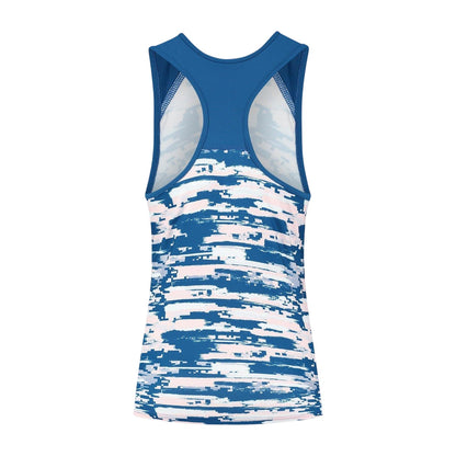 Classic Blue - Back - K-Swiss Womens-Ladies Abstract Scoop Neck Slim Tank Top