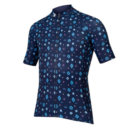 Blue - Side - Endura Mens Supercraft Regular Cycling Jersey