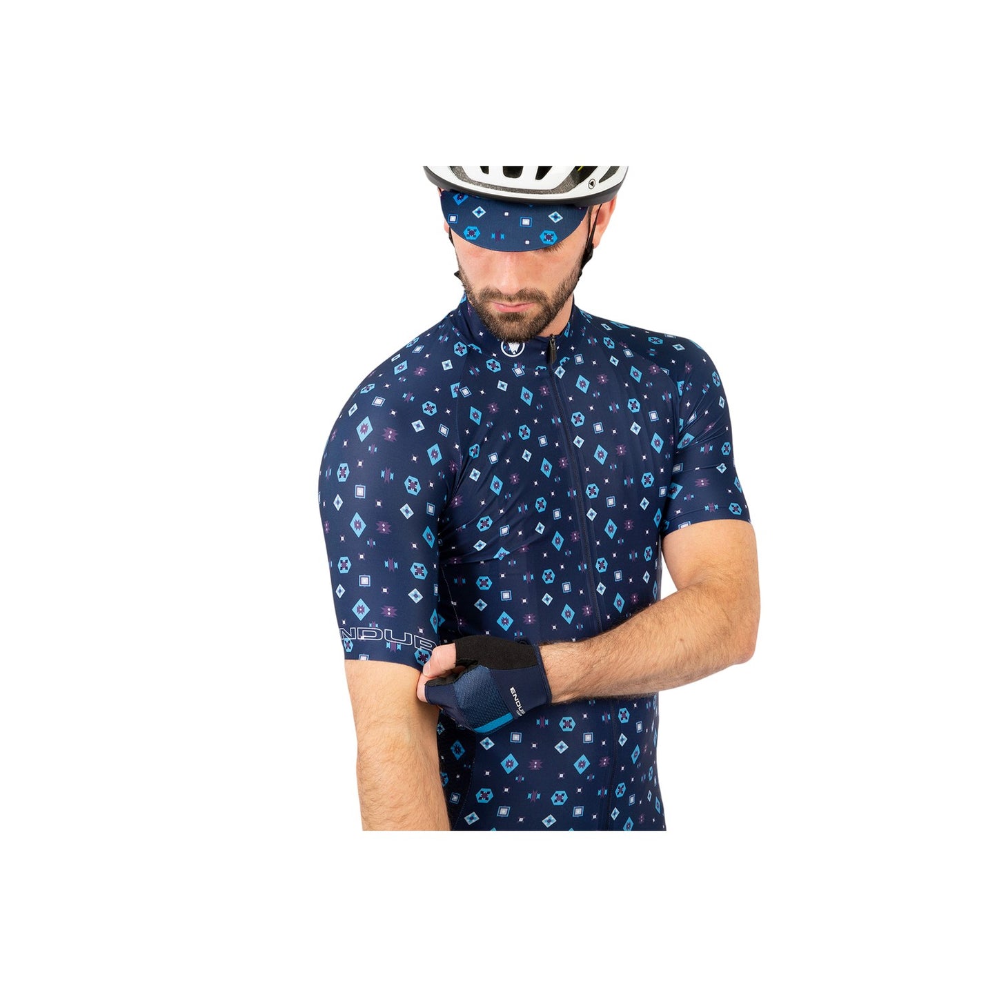 Blue - Lifestyle - Endura Mens Supercraft Regular Cycling Jersey