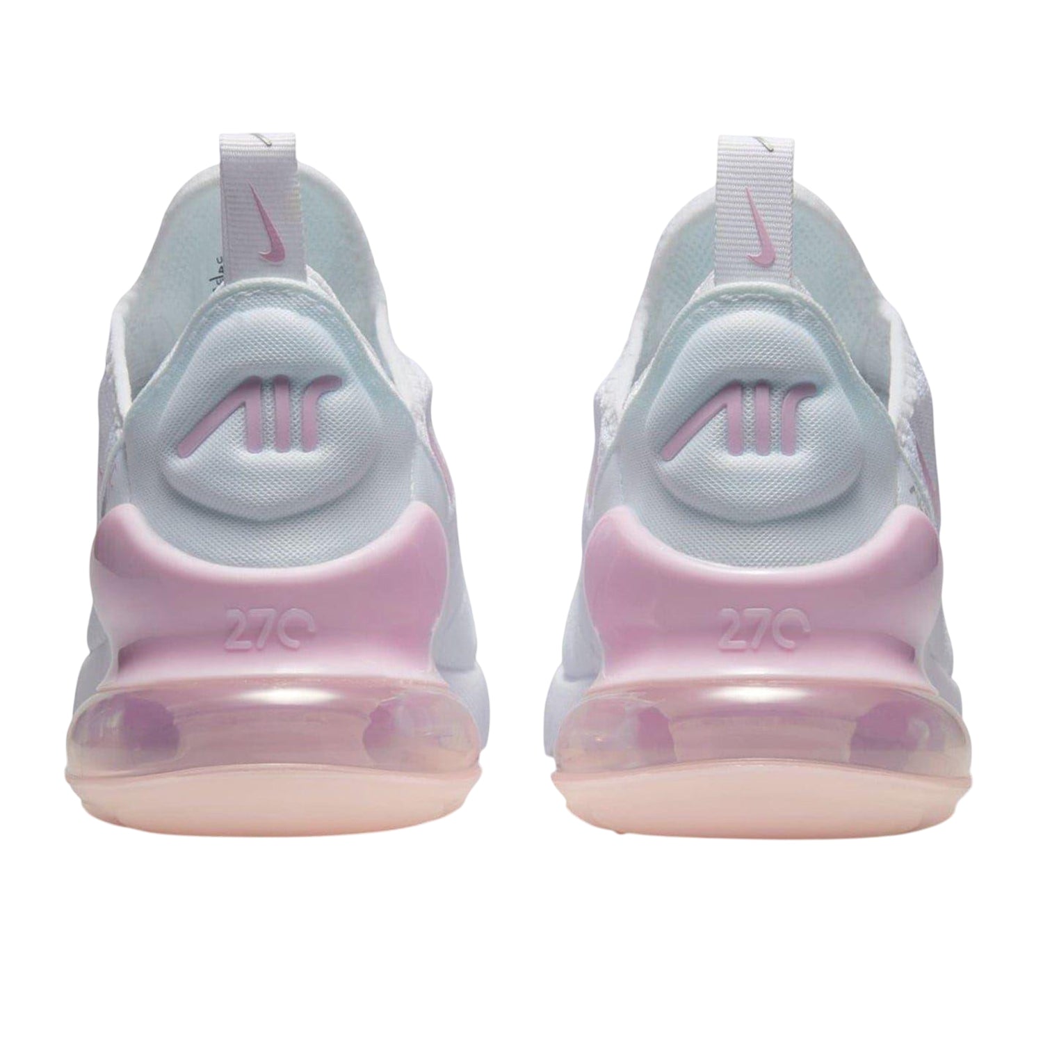White-Pink-Grey - Back - Nike Childrens-Kids Air Max 270 Shoes