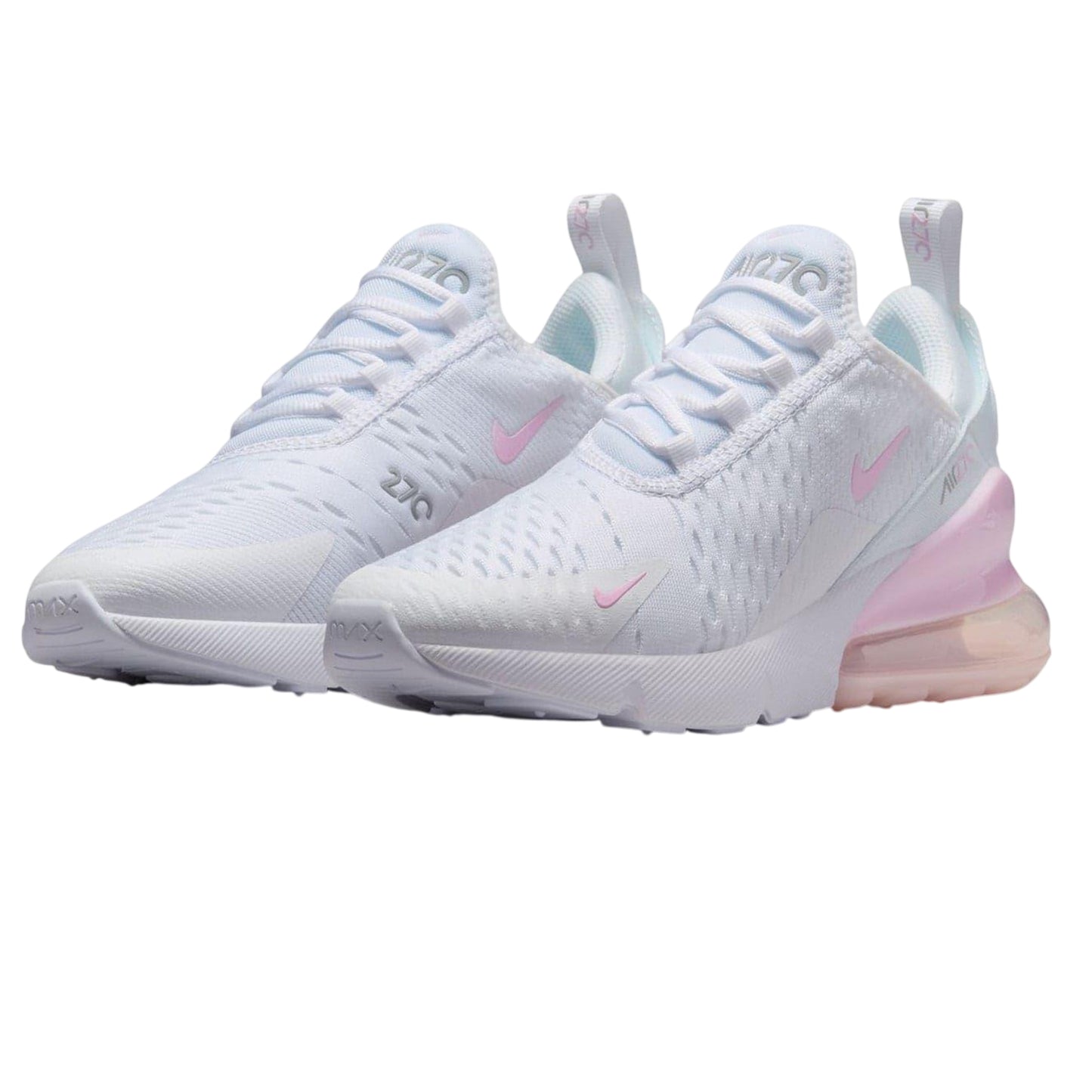 White-Pink-Grey - Lifestyle - Nike Childrens-Kids Air Max 270 Shoes