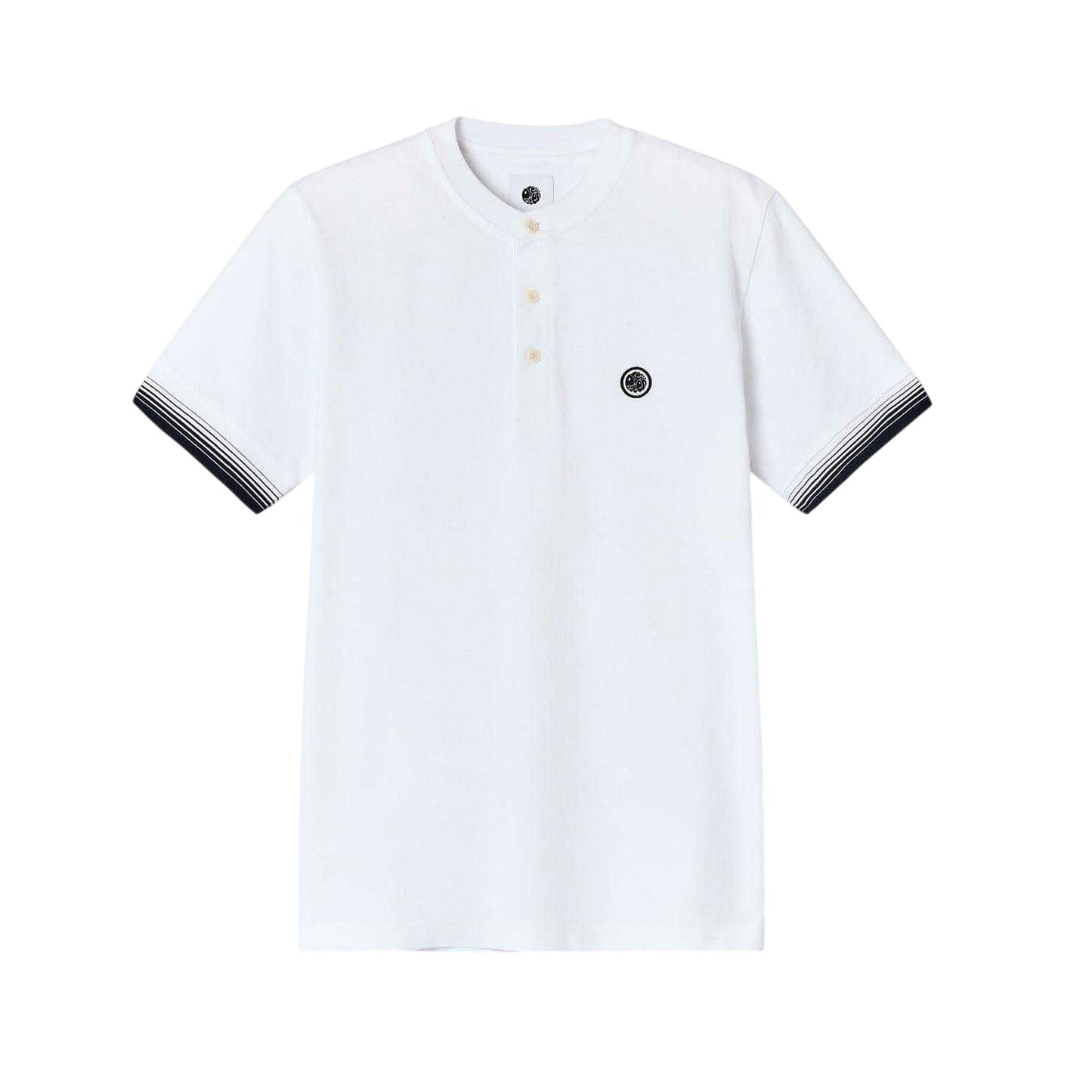 White - Front - Pretty Green Mens Henley Regular T-Shirt