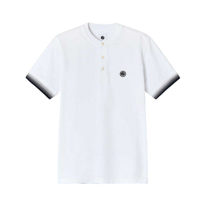 White - Front - Pretty Green Mens Henley Regular T-Shirt