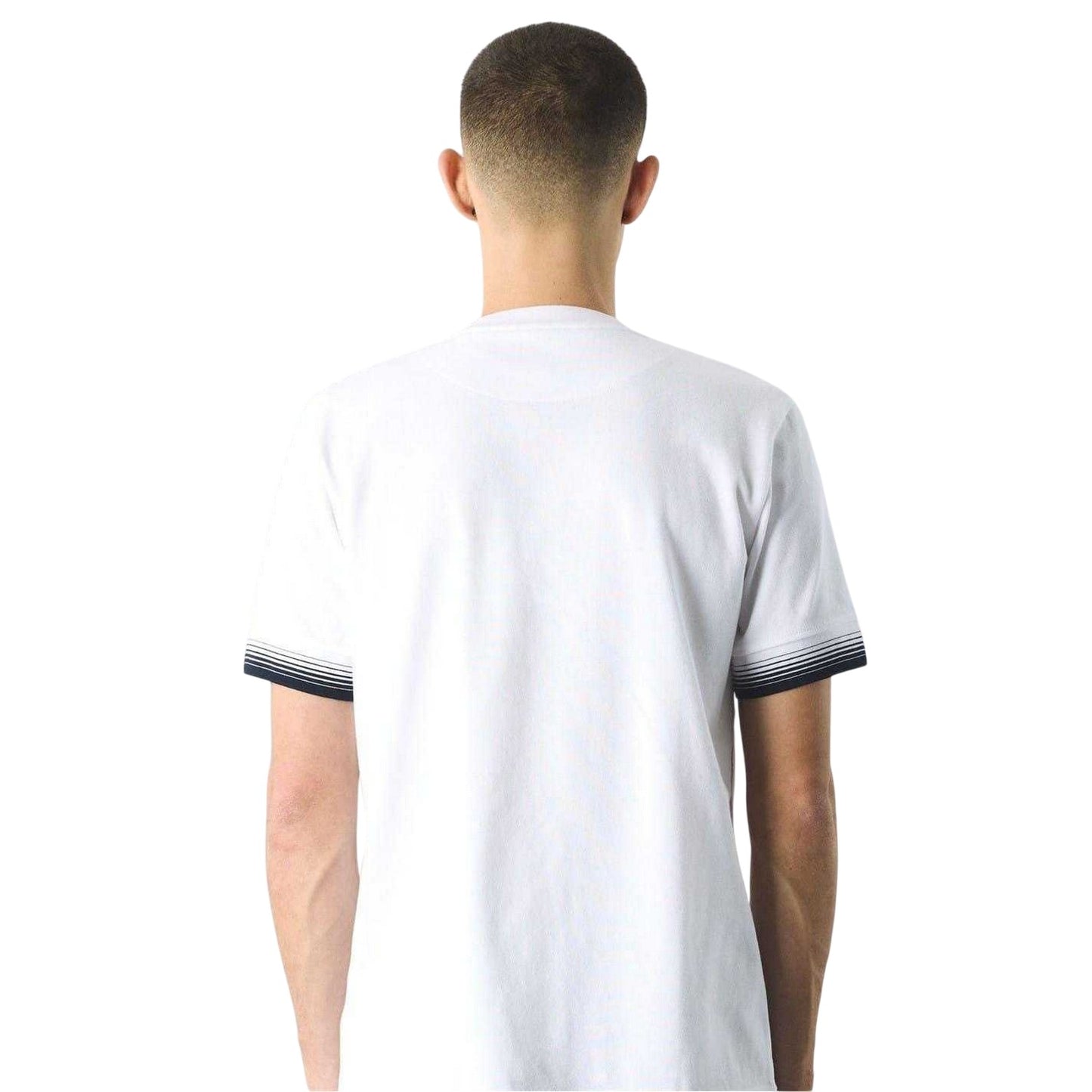 White - Back - Pretty Green Mens Henley Regular T-Shirt